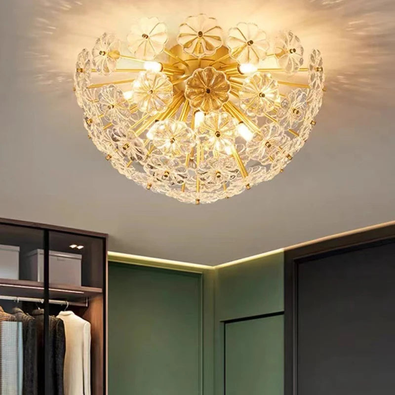 plafonnier en verre cristal luxe design nordique pour intérieur moderne