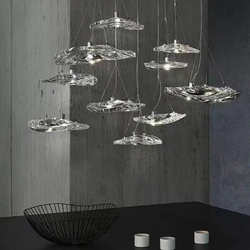 Suspension led en verre design nordic manta