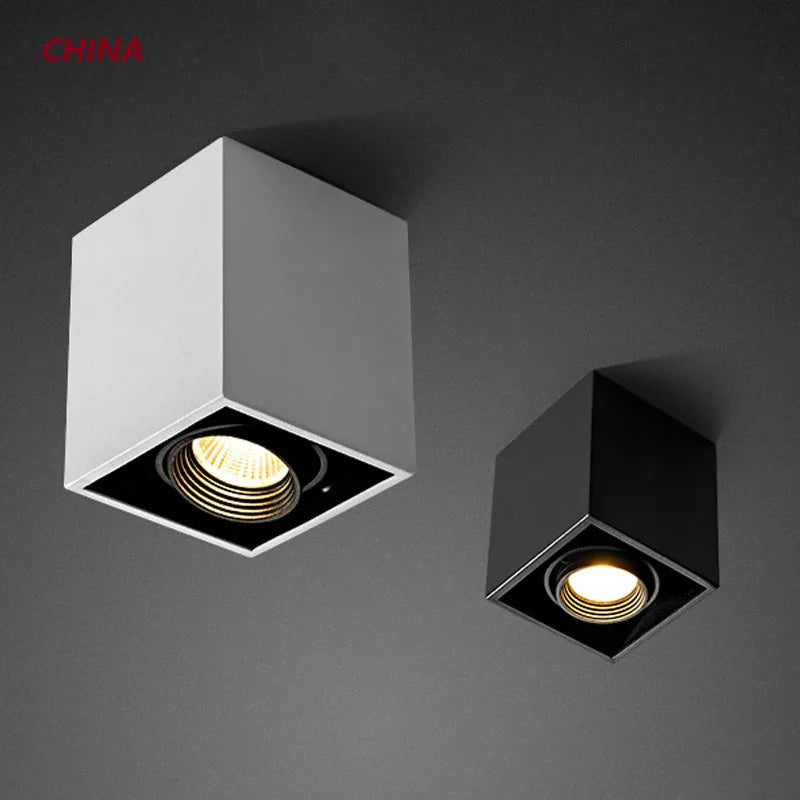 Spot Carré LED plaine COB plafond simple tête GU10 remplaçable
