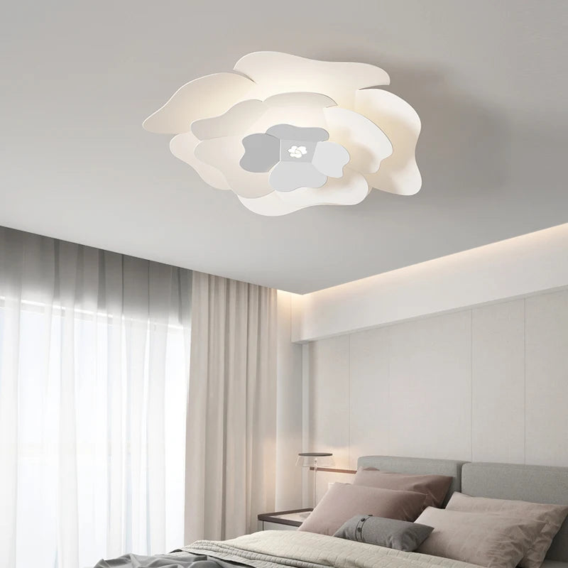plafonnier led moderne nordique avec motif fleur pour maison