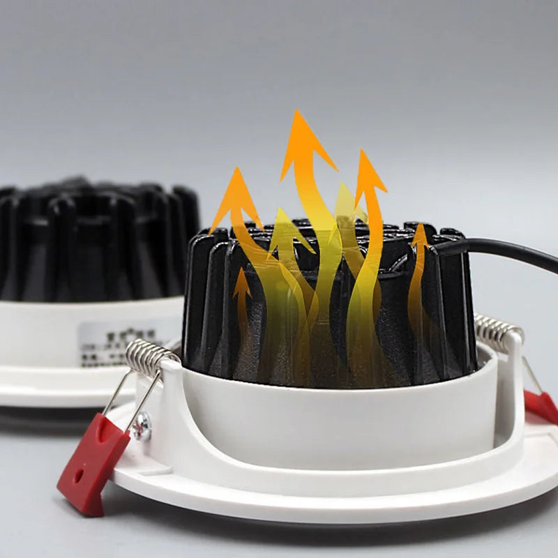 Spot LED à intensité variable 7W 9W spots 12W 15W AC90V-260V 5W 18W 24W COB puce encastré plafonniers pour l'éclairage de la maison