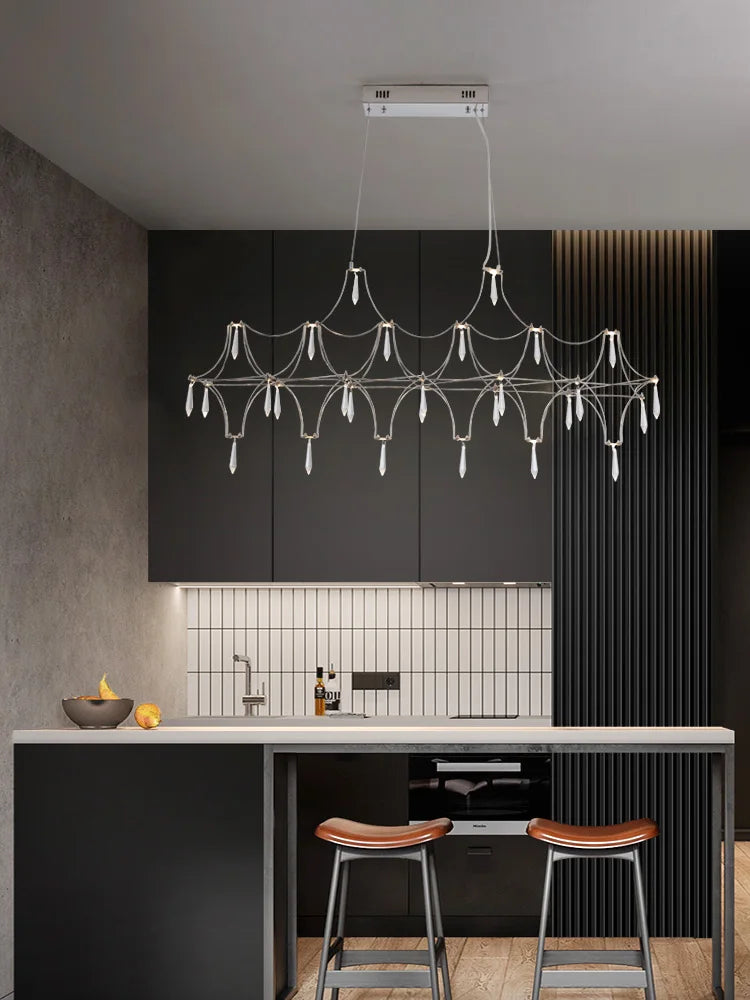 lustre postmoderne en cristal de luxe design nordique led