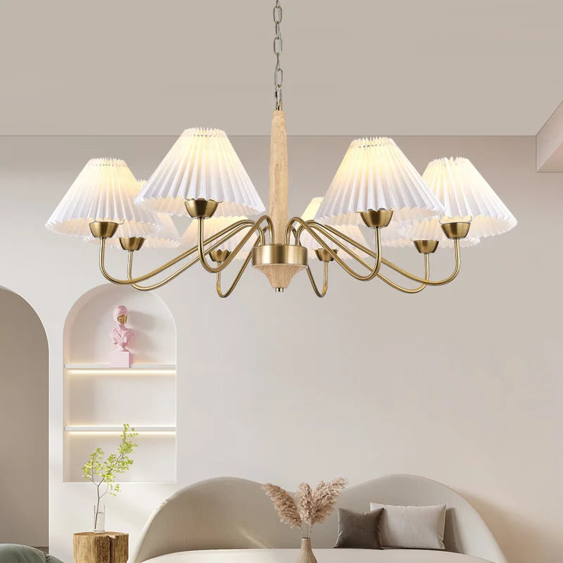 lustre élégant en bois pour cuisine et îlot luminaire suspension