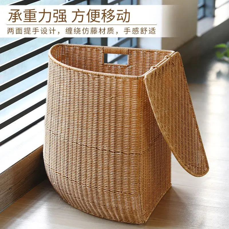 panier dangle tissé pour linge et rangement maison