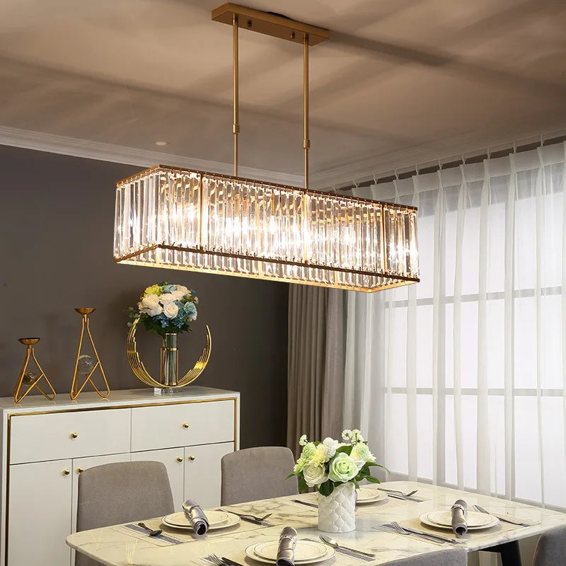 lustre fer cristal style américain moderne