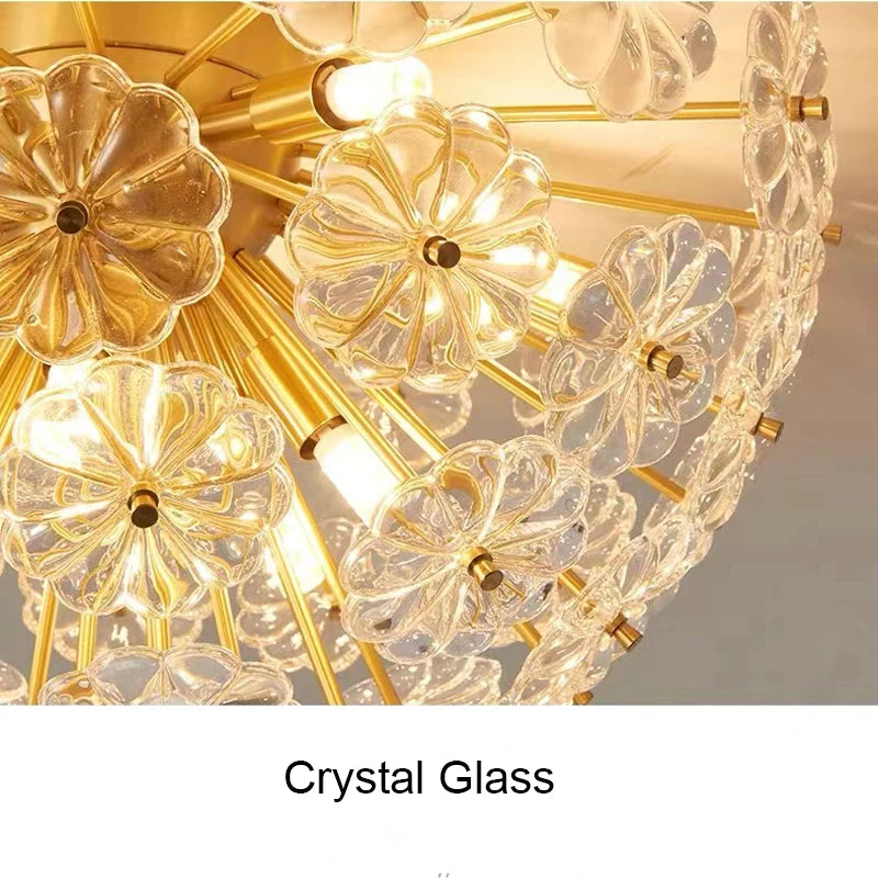 plafonnier en verre cristal luxe design nordique pour intérieur moderne