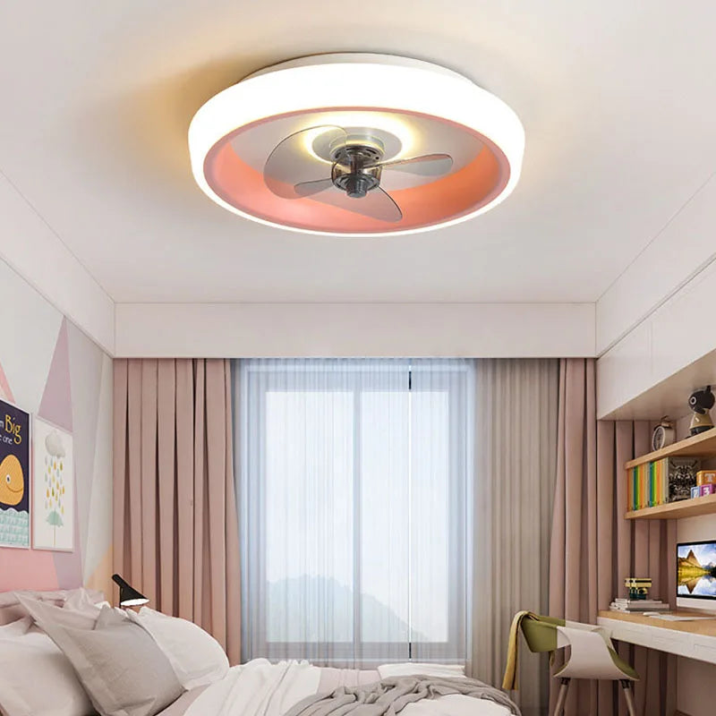 Ventilateurs De Plafond 50CM Lumière Chambre Salon Salle À Manger Lames Invisibles Ventilateurs Silencieux Éclairage Bas Ventilateur De Sol Lampe Ventilateur