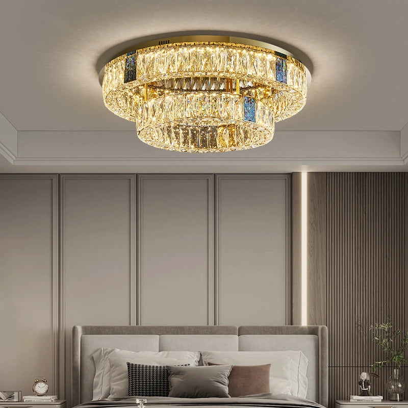 plafonnier led rond design nordique en acier inoxydable modèle