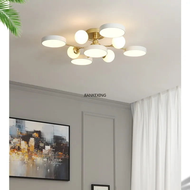 lustre led moderne en boule de verre pour décoration maison