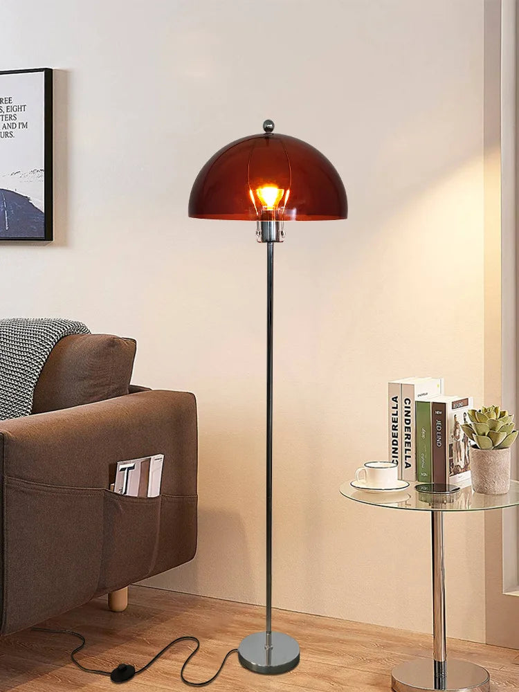 lampadaire led rétro en acrylique avec abat-jour coloré nordique