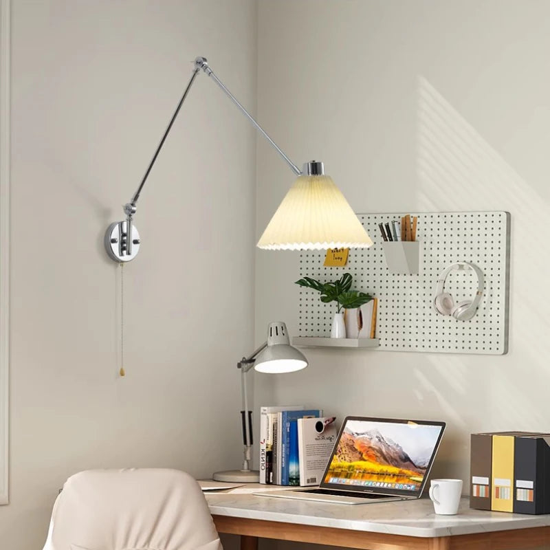 applique murale télescopique moderne bras basculant lampe rotative