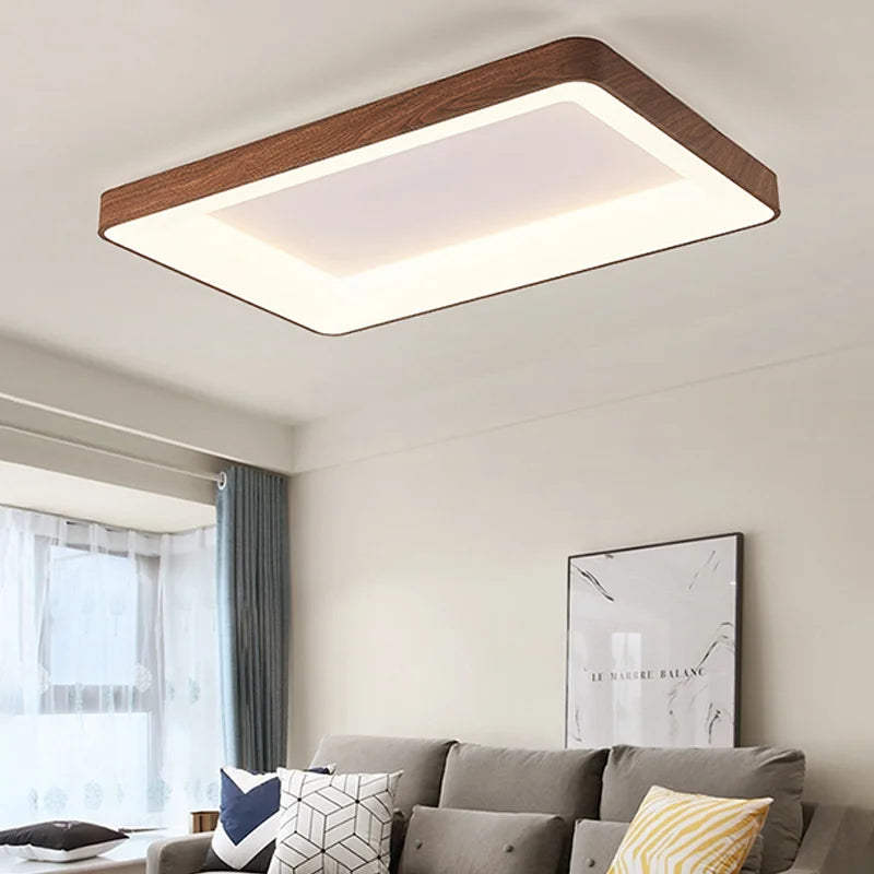 plafonniers led imitation bois éclairage rond rectangle carré