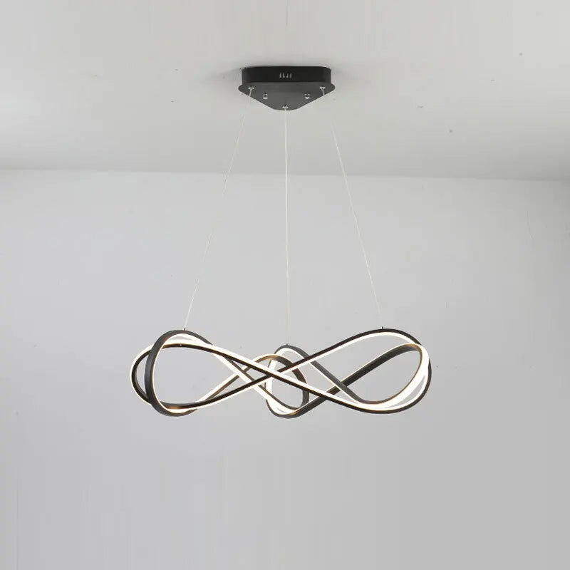 lustre led moderne avec télécommande design élégant et courbé