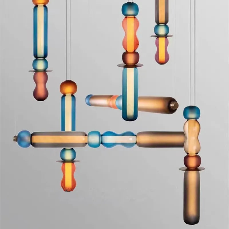 Suspension en verre scandinave Abat-jour coloré minimal chevet petite lumière suspendue chambre design éclairage de salle à manger
