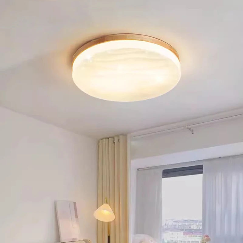 plafonnier led rond en bois design nordique décoratif intérieur