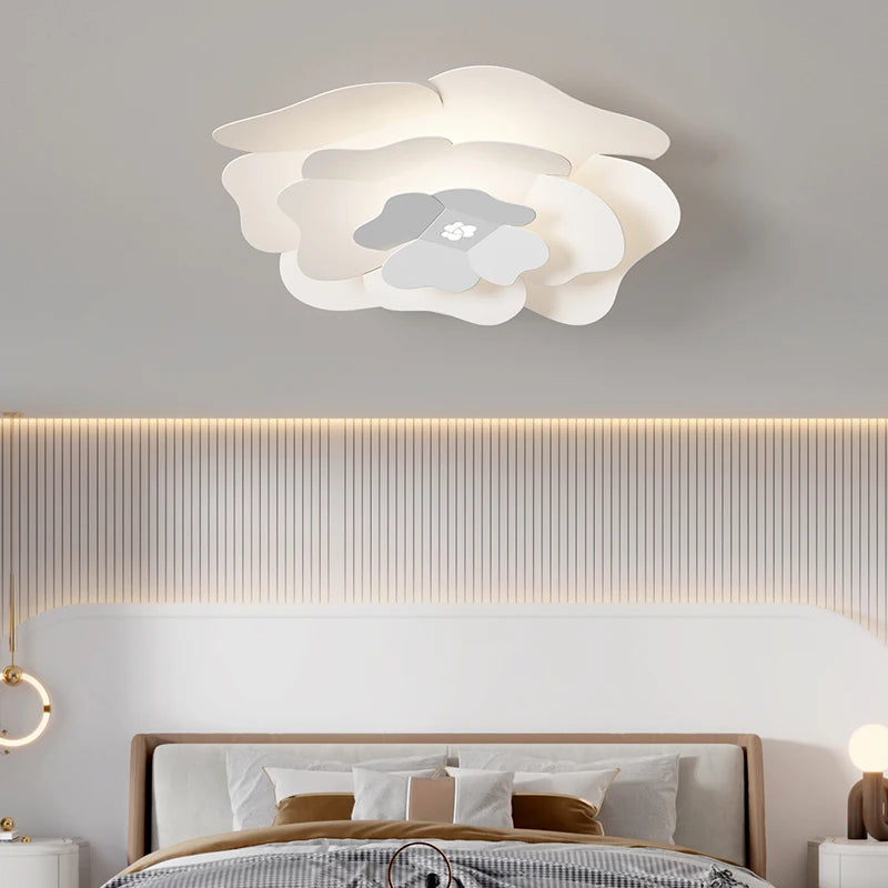 plafonnier led moderne nordique avec motif fleur pour maison