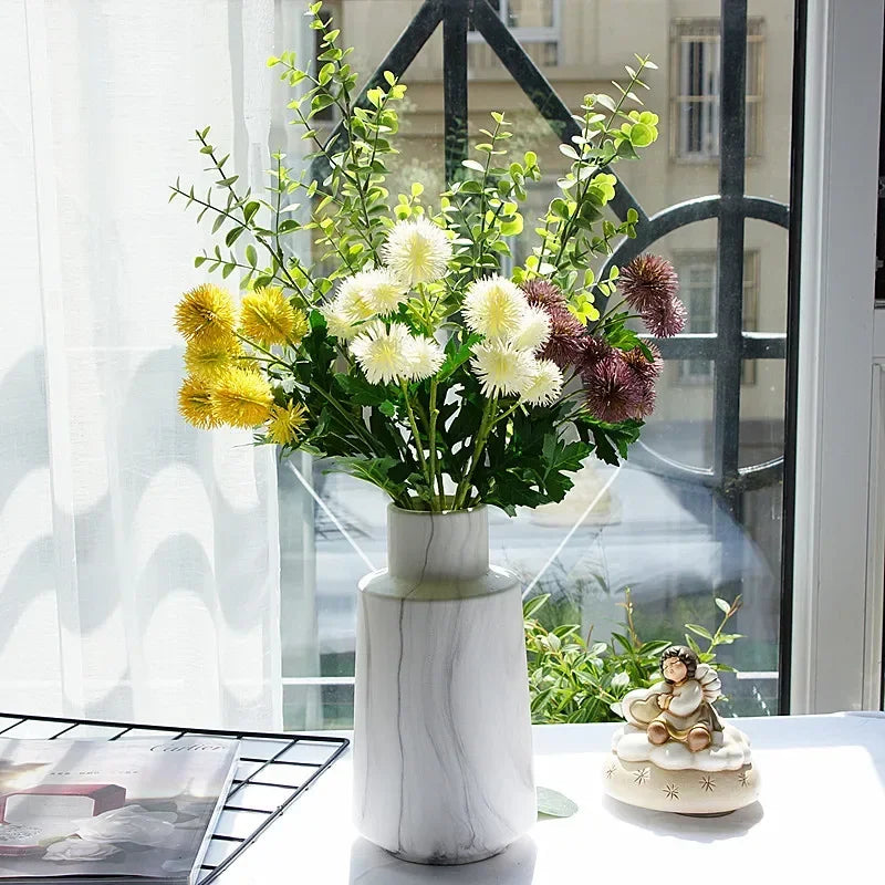 fleurs artificielles en boule de ginseng décoratives en plastique