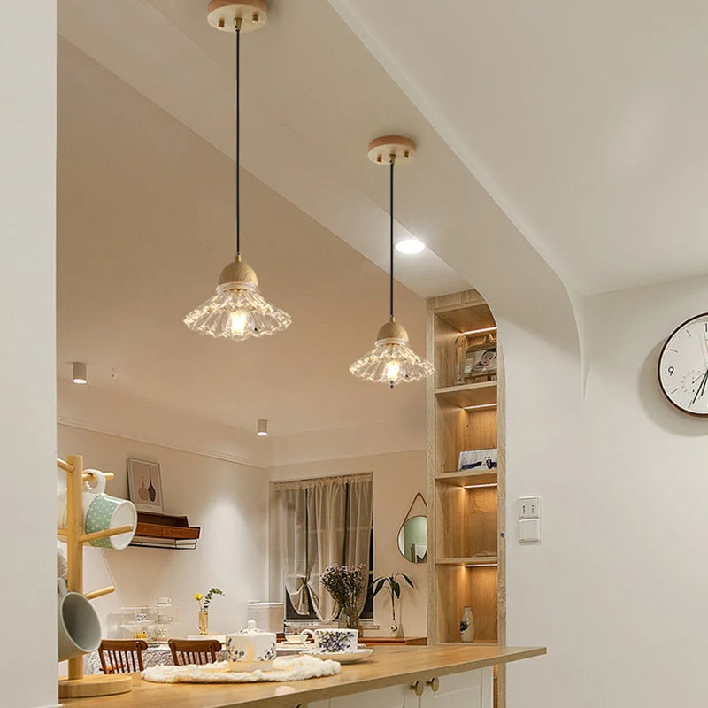 suspension LED en verre style nordique décoratif