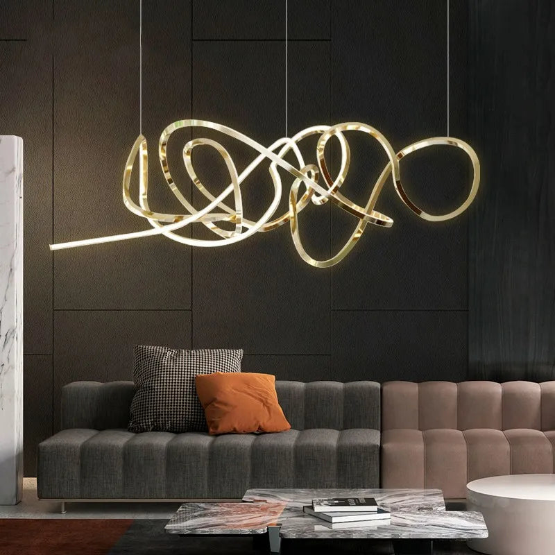 lustre led post-moderne de luxe luminaire décoratif en aluminium
