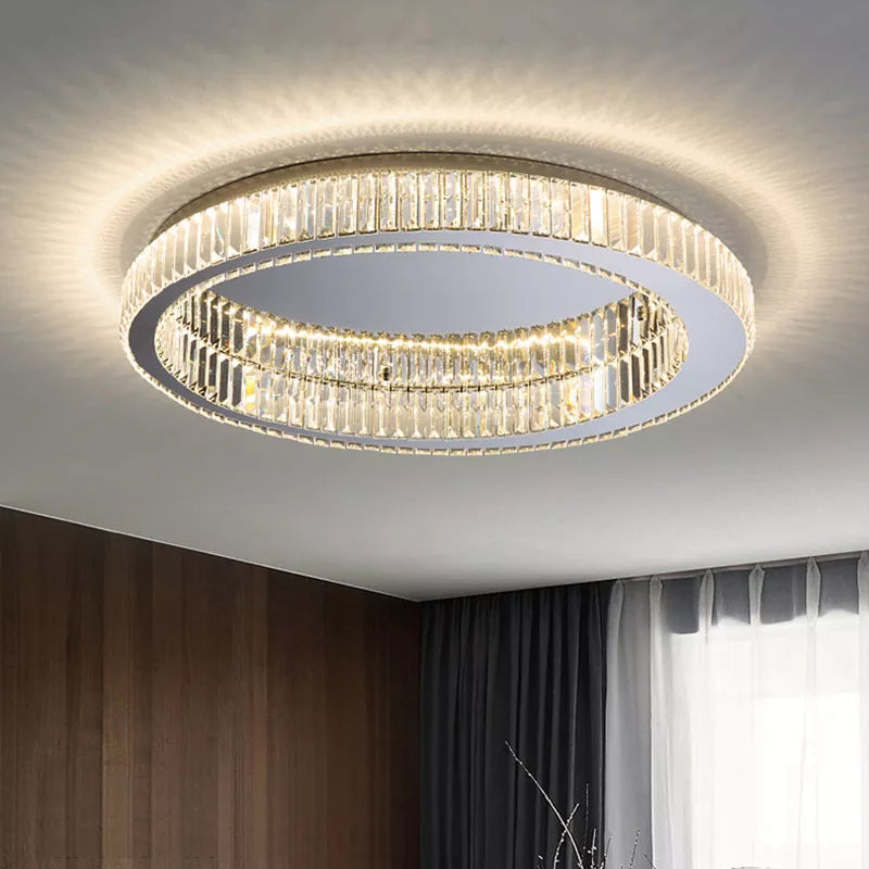 Plafonnier rond led cristal moderne simple