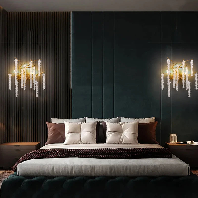 applique murale led moderne design art déco branches de fleurs de cerisier