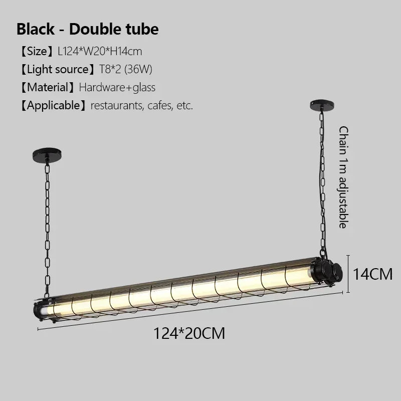 lustre industriel rétro en métal avec lumière led