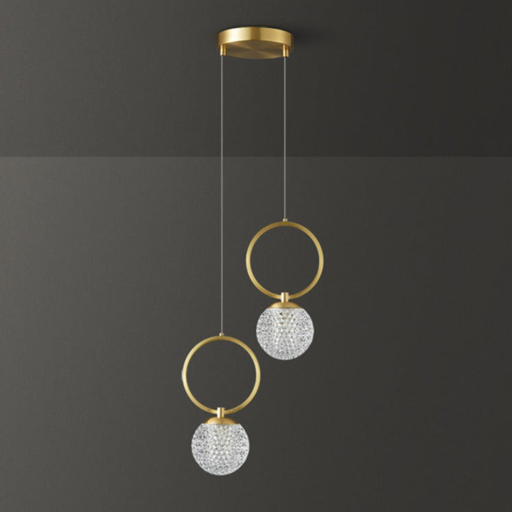 Suspension design LED luxury en verre cristal Ball