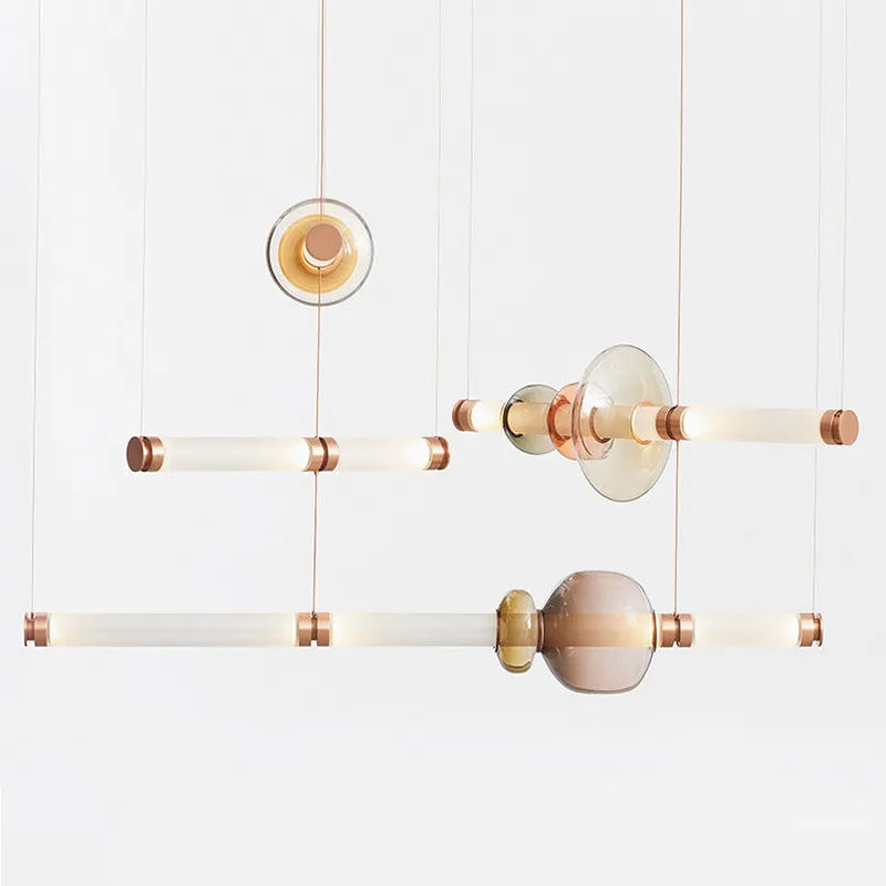 Suspension LED en verre de styliste nordique