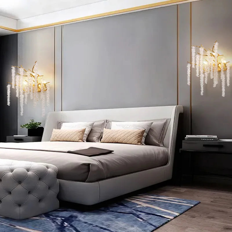 applique murale led moderne design art déco branches de fleurs de cerisier