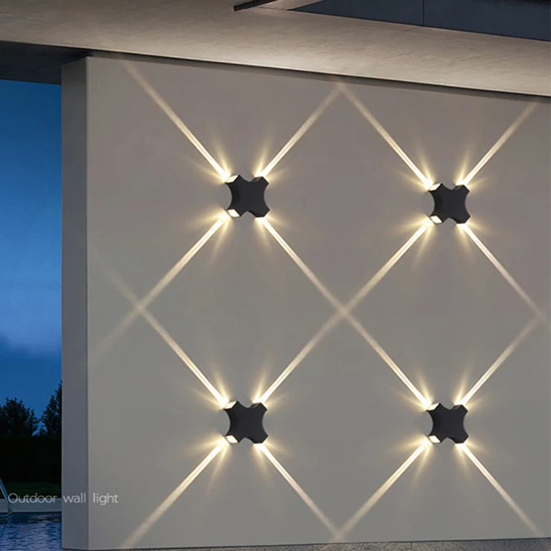 applique murale led étroite à quatre faisceaux pour éclairage extérieur jardin