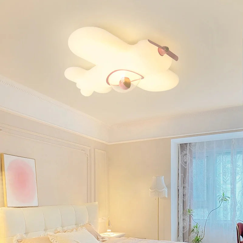 plafonnier led moderne pour chambre d'enfants en forme d'avion
