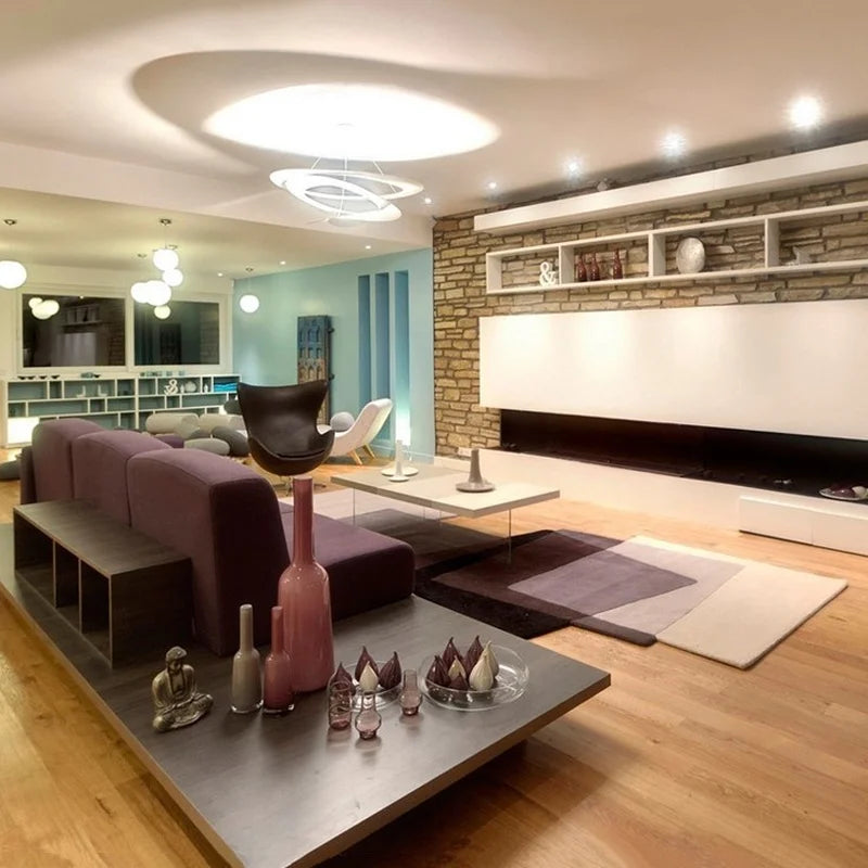 suspension led design moderne spirale nordique annulaire