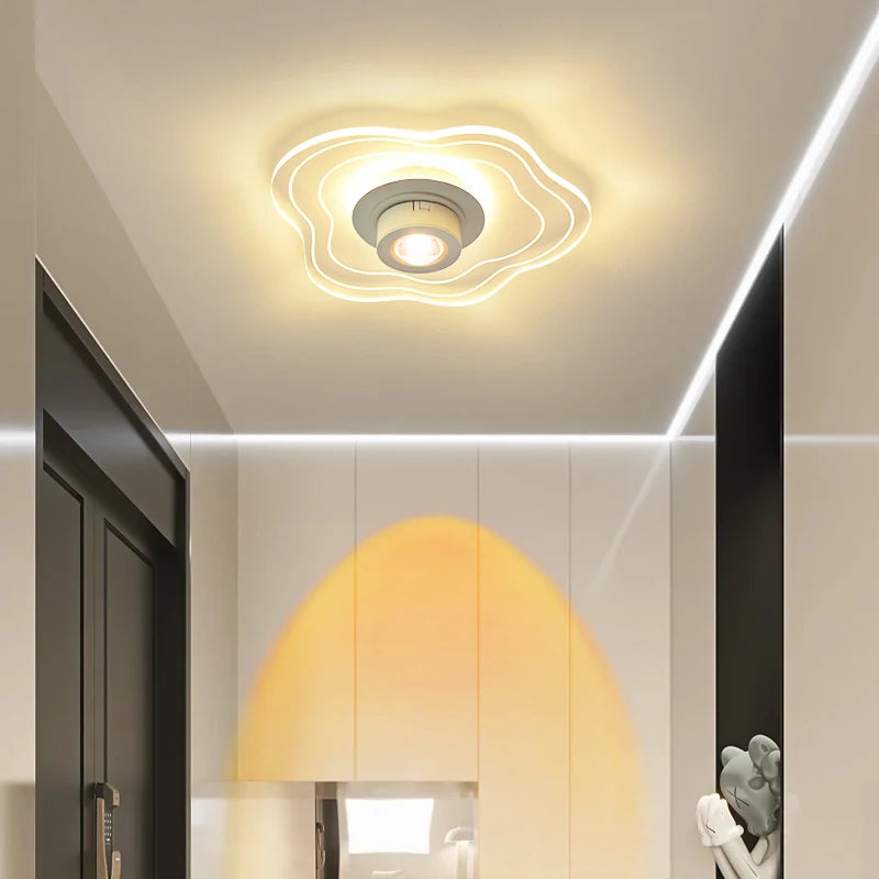 Couloir allée lumière simple moderne entrée lumières vestiaire créatif fleurs nordique encastré LED plafonniers avec projecteurs