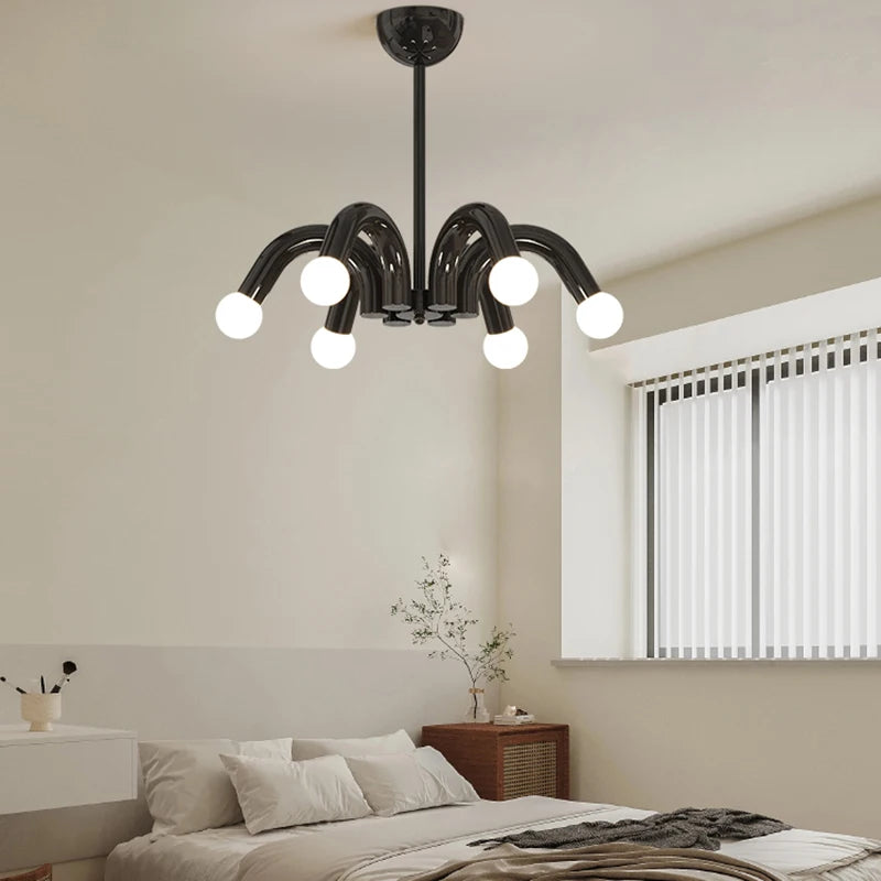 lustre romantique en métal avec conduite d'eau led pour intérieur