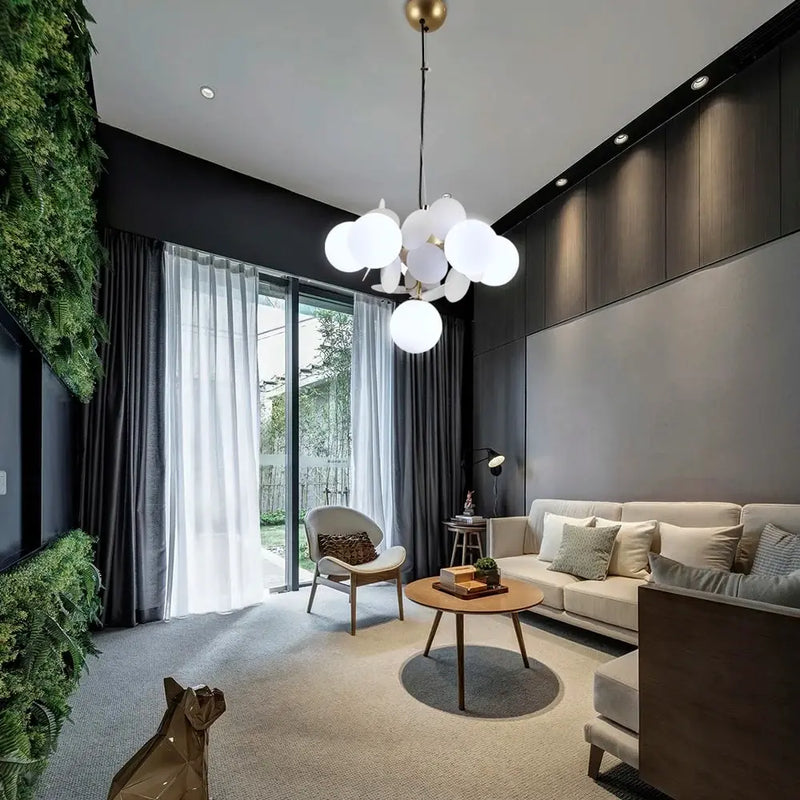 lustre design moderne en verre led style nordique pour intérieur