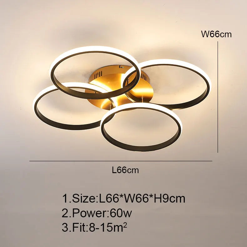 plafonnier nordique à led éclairage annulaire luxe moderne