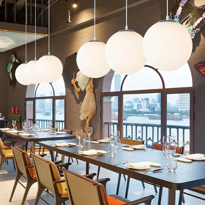 boule de verre suspension moderne pour restaurant hôtel