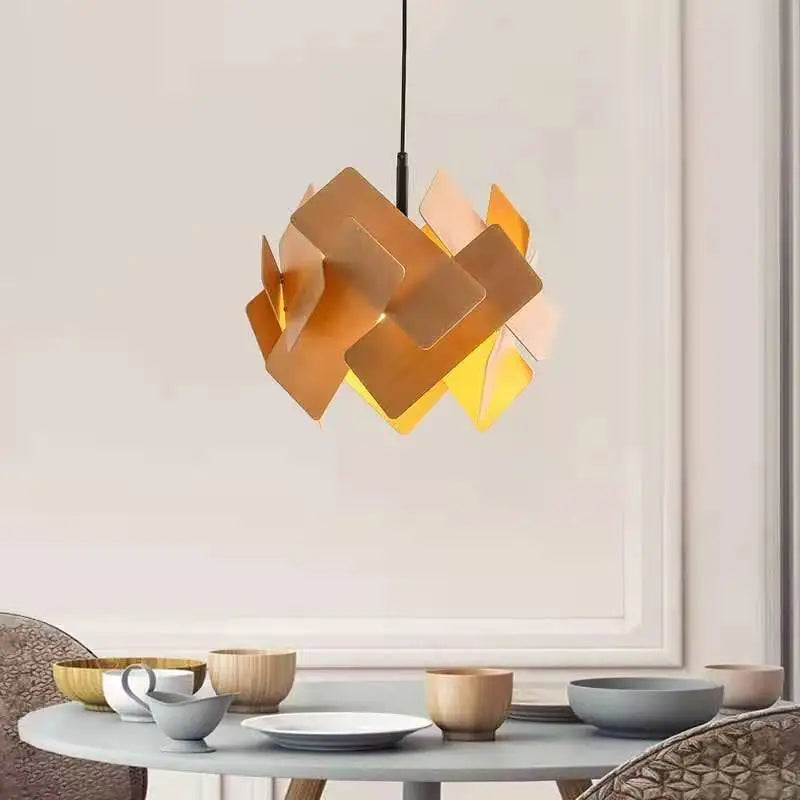 lampes suspendues créatives en bois avec cordon réglable