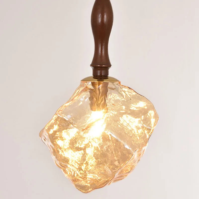 lustre en verre en forme de bloc de glace pour bars et restaurants