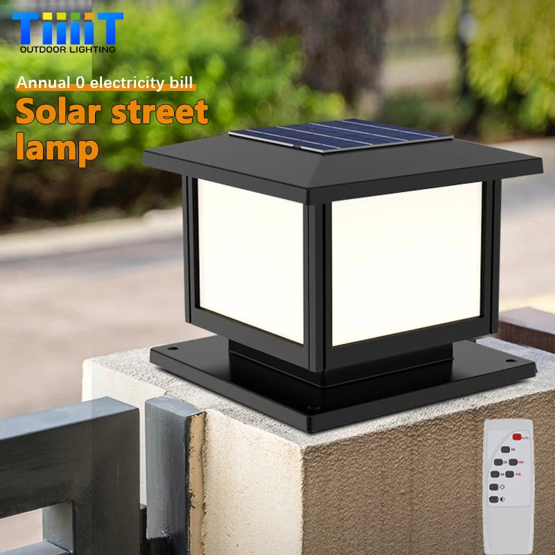 colonne lumineuse solaire à led avec télécommande pour extérieur
