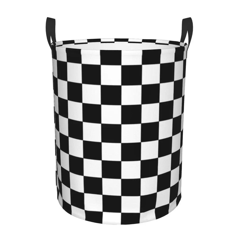panier à linge pliable personnalisé à damier géométrique pour enfant