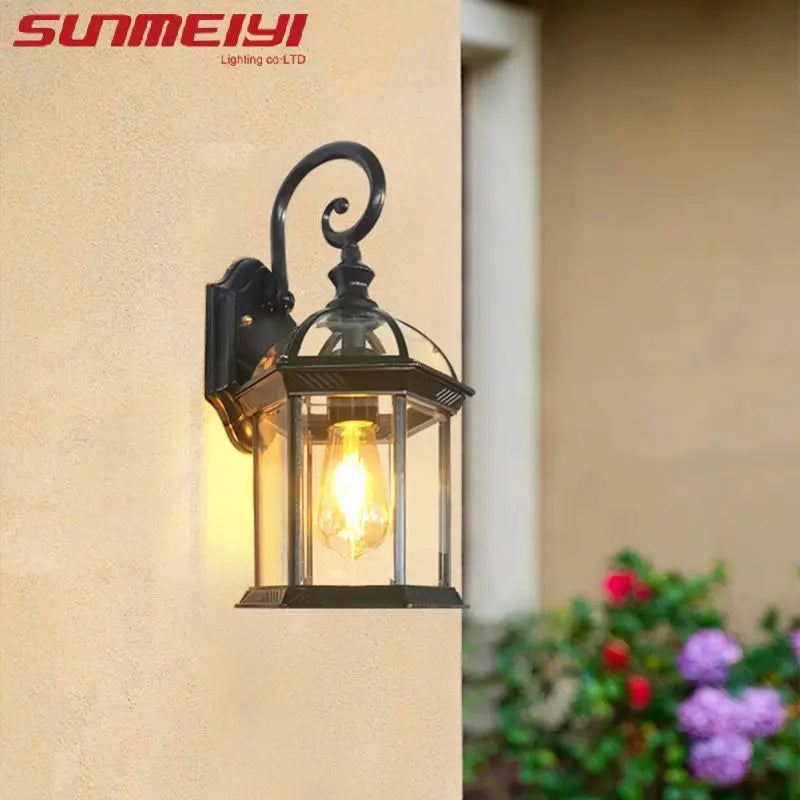 applique murale rétro en aluminium pour extérieur jardin et allée