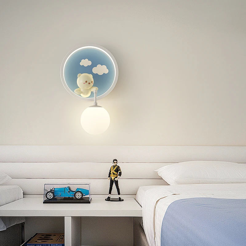 lampe de chevet créative dessin animé ours nuage pour enfants