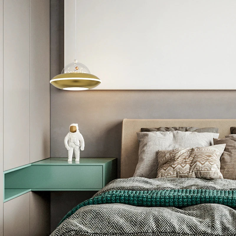 lustre nordique moderne dessin animé ovni pour garçon