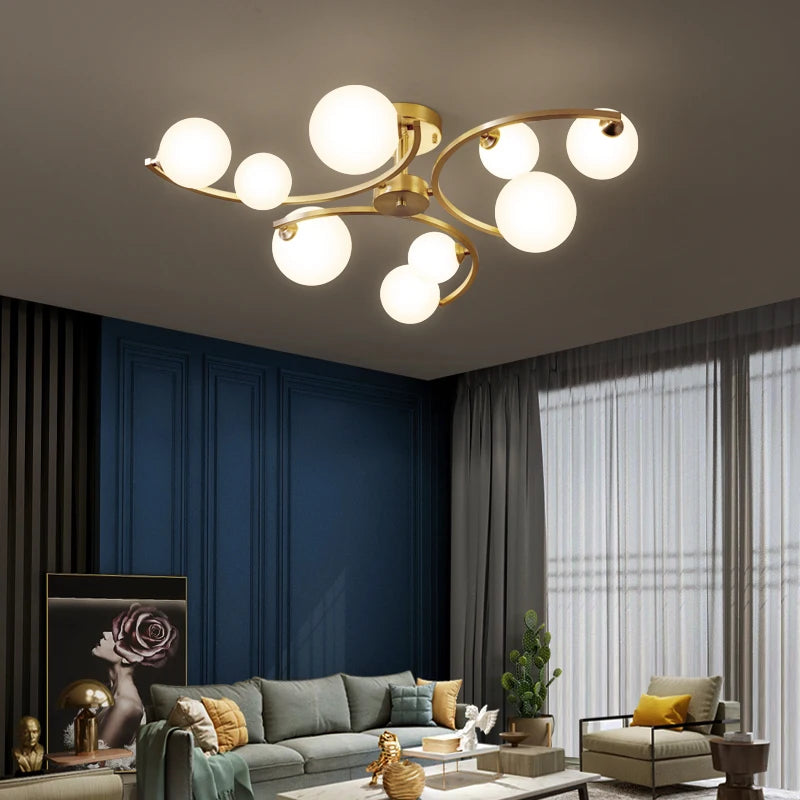 plafonnier moderne en verre design pour intérieur élégant