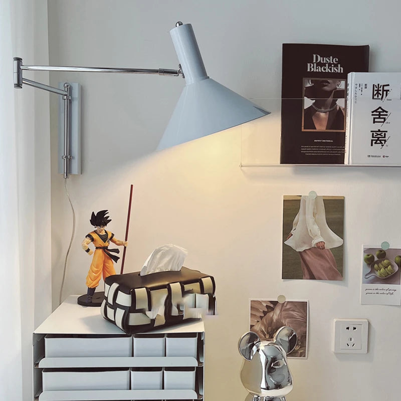 applique murale extensible pliable pour lecture avec prise