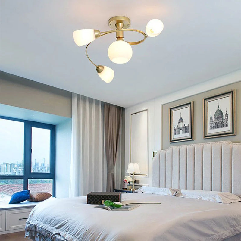 lustre moléculaire led en verre pour table à manger