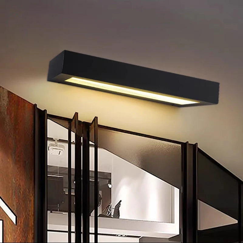 Phare de porte extérieur applique murale étanche terrasse applique murale horizontale porte d'entrée applique murale en acier inoxydable