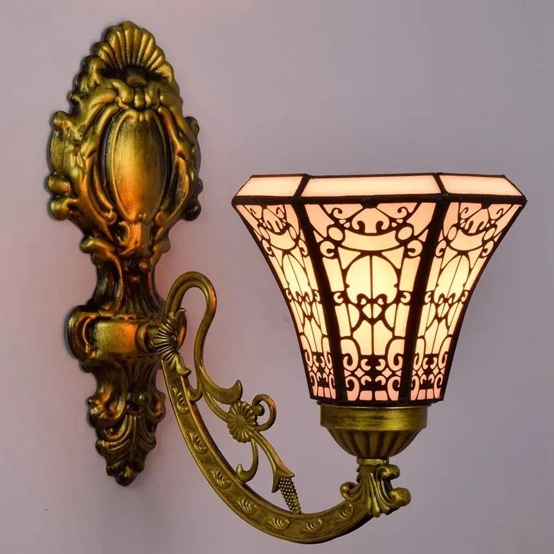 tiffany miroir rétro lampe tournesol simple tête applique murale