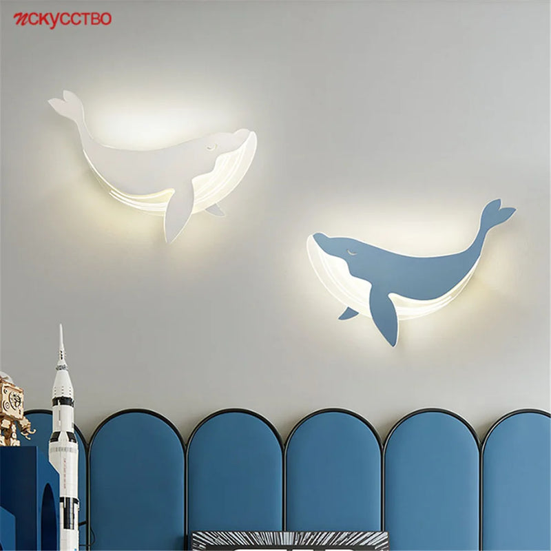 Applique murale acrylique motif dauphin lapin pour enfants